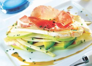 Mille-feuilles fraîcheur pommes vertes et Reblochon