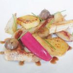 Tendron de veau, légumes et fruits d’automne, sauce Dolce Forte