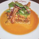 Mijoté de veau fondant aux poivrons et tomates, gratin de macaronis