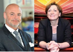 Roland Croisé, président national des cafetiers de la CPIH  et Françoise Legrand, vice-présidente des cafés-brasseries à la CPIH