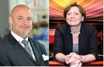 Roland Croisé, président national des cafetiers de la CPIH et Françoise Legrand, vice-présidente des cafés-brasseries à la CPIH