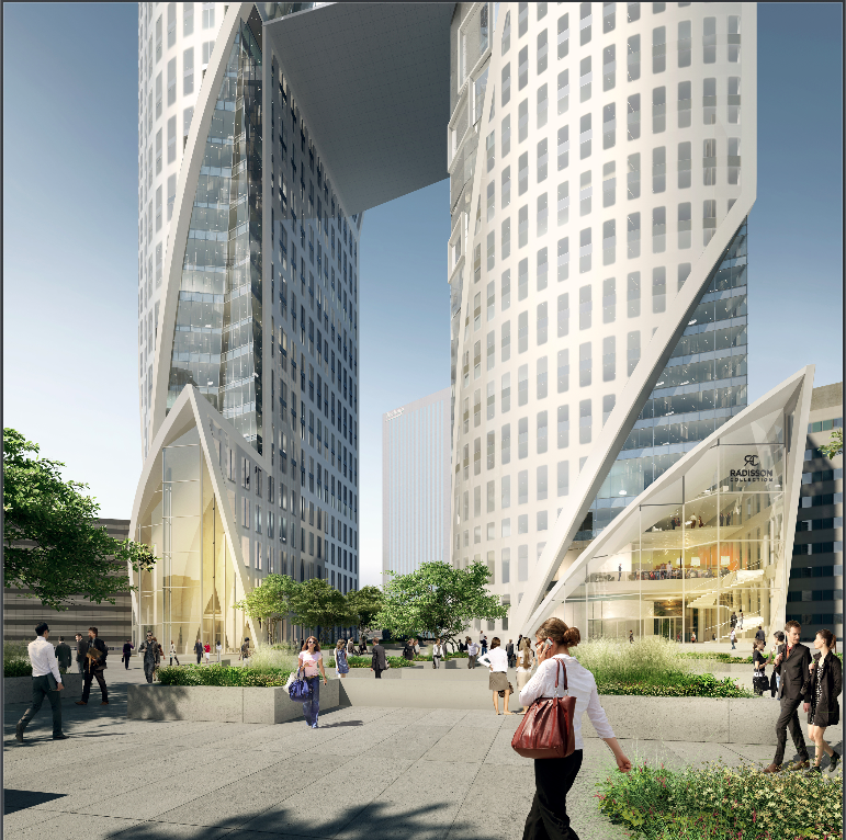 Construction du 1er Radisson Collection français à Paris La Défense