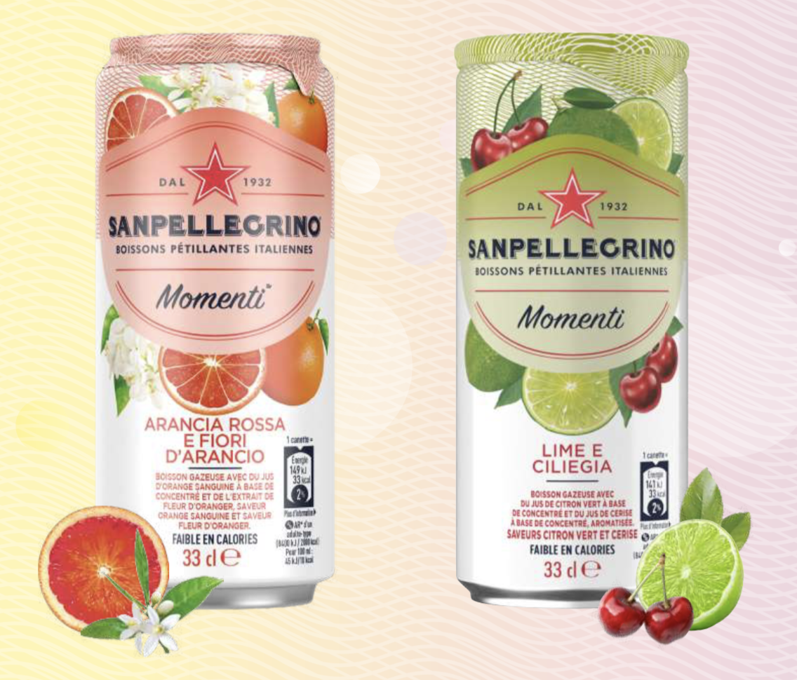 2 nouvelles saveurs fraîches et estivale pour les Momenti SanPellegrino