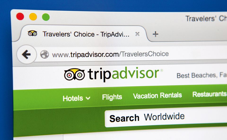 LONDON, UK - JUNE 20TH 2015: The homepage of the official TripAdvisor website, on 20th June 2015.