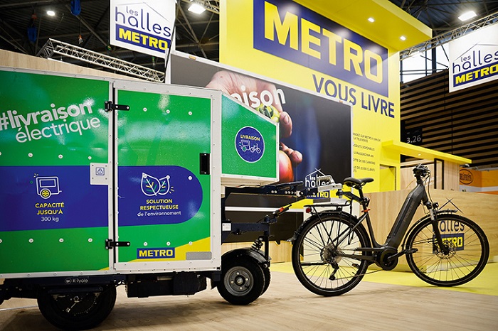Le service de livraison en vélos cargos présenté au salon Sirha Photos © Metro